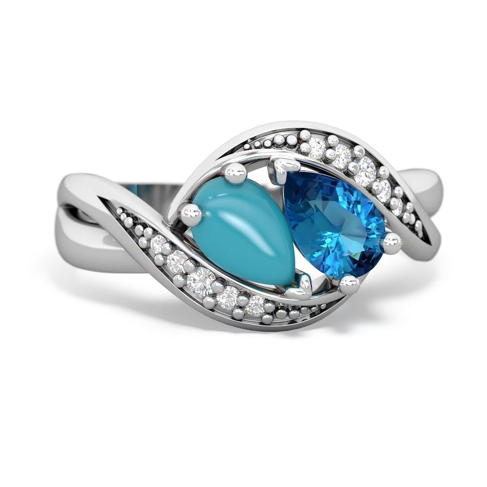 Turquoise Summer Winds 14K White Gold ring R5342