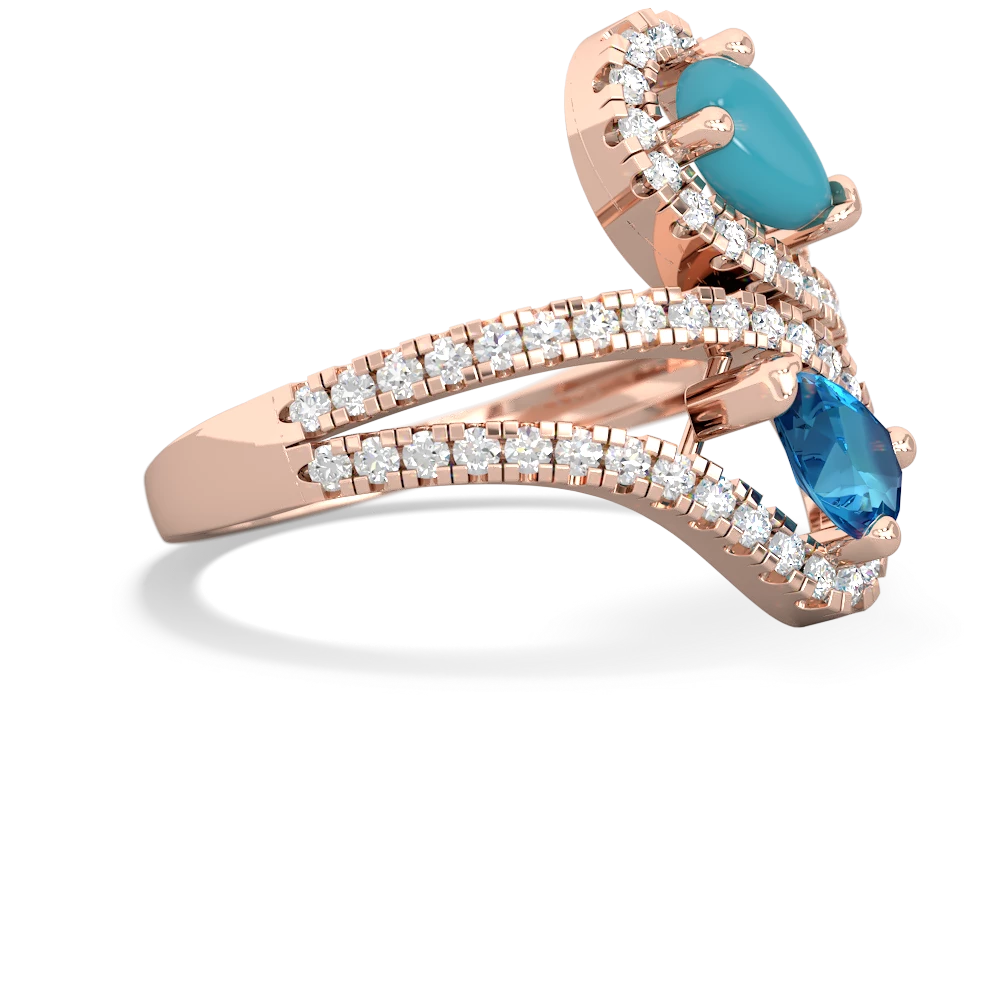 Turquoise Diamond Dazzler 14K Rose Gold ring R3000