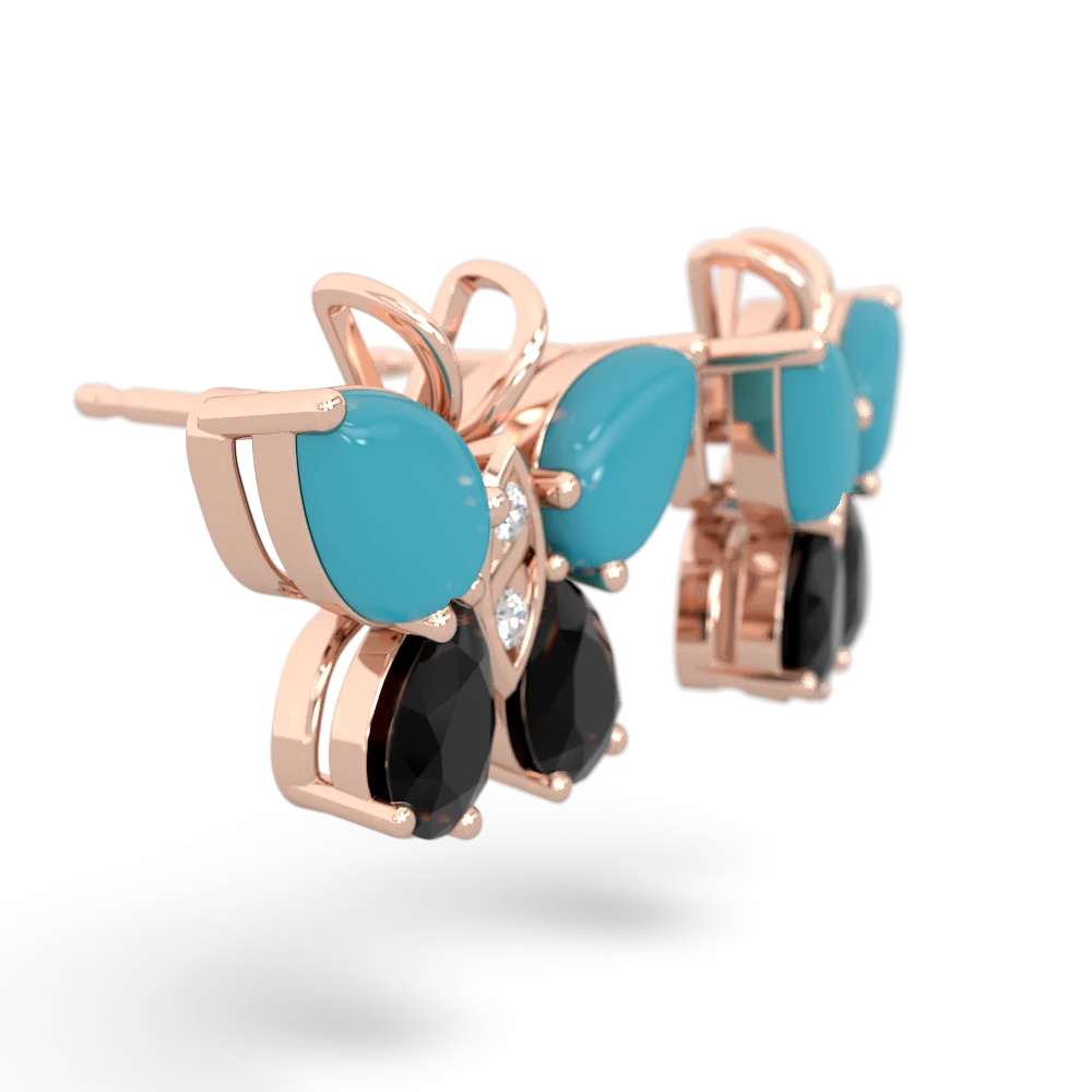 Turquoise Butterfly 14K Rose Gold earrings E2215