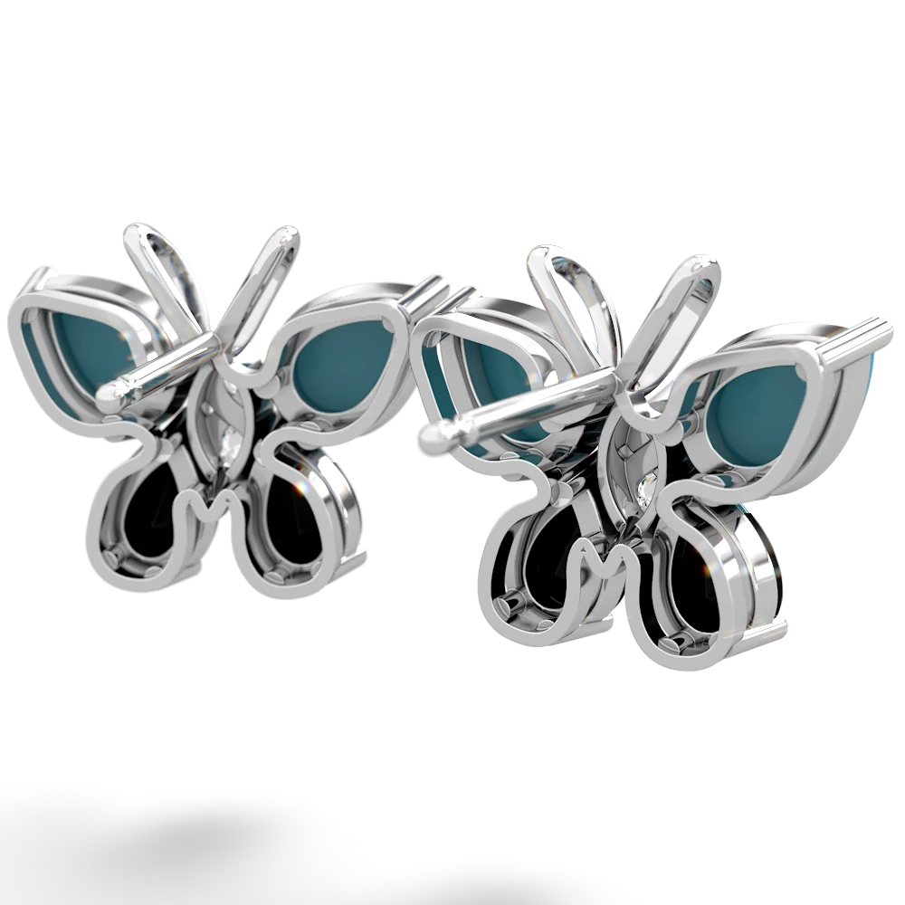 Turquoise Butterfly 14K White Gold earrings E2215