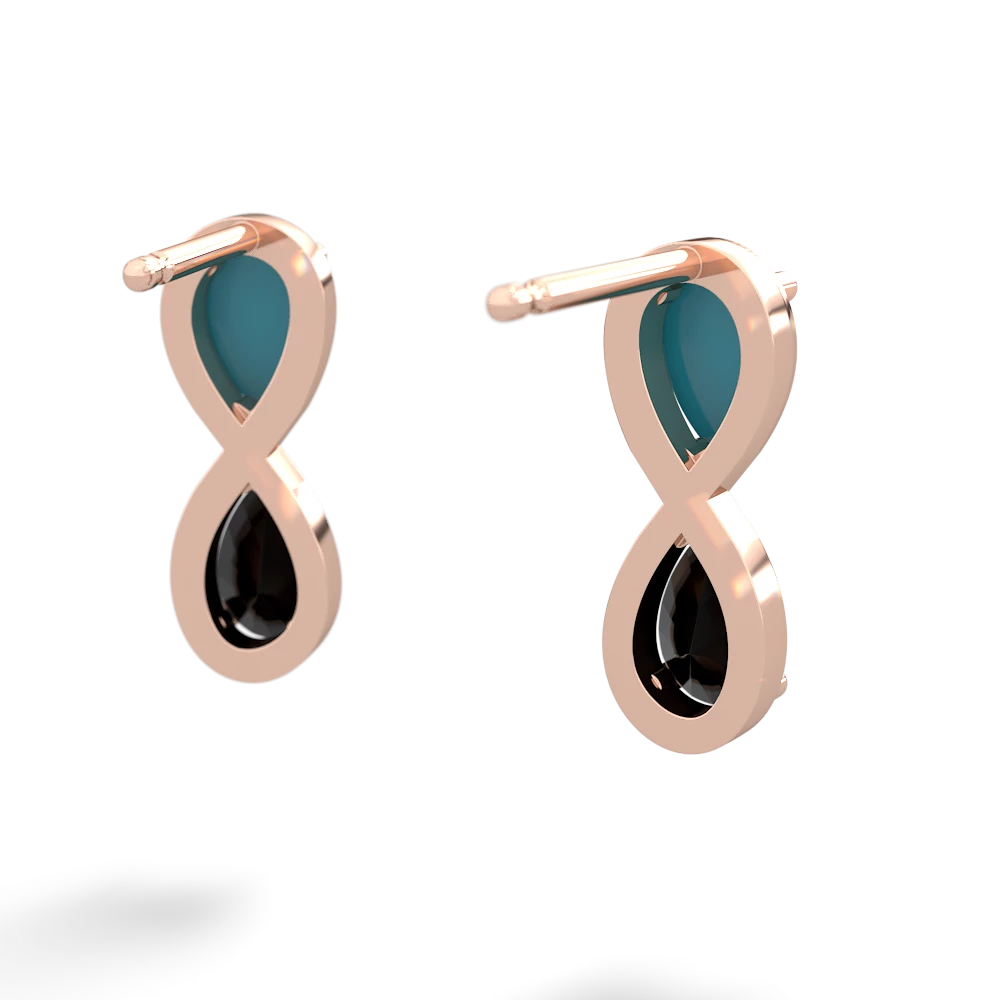 Turquoise Infinity 14K Rose Gold earrings E5050