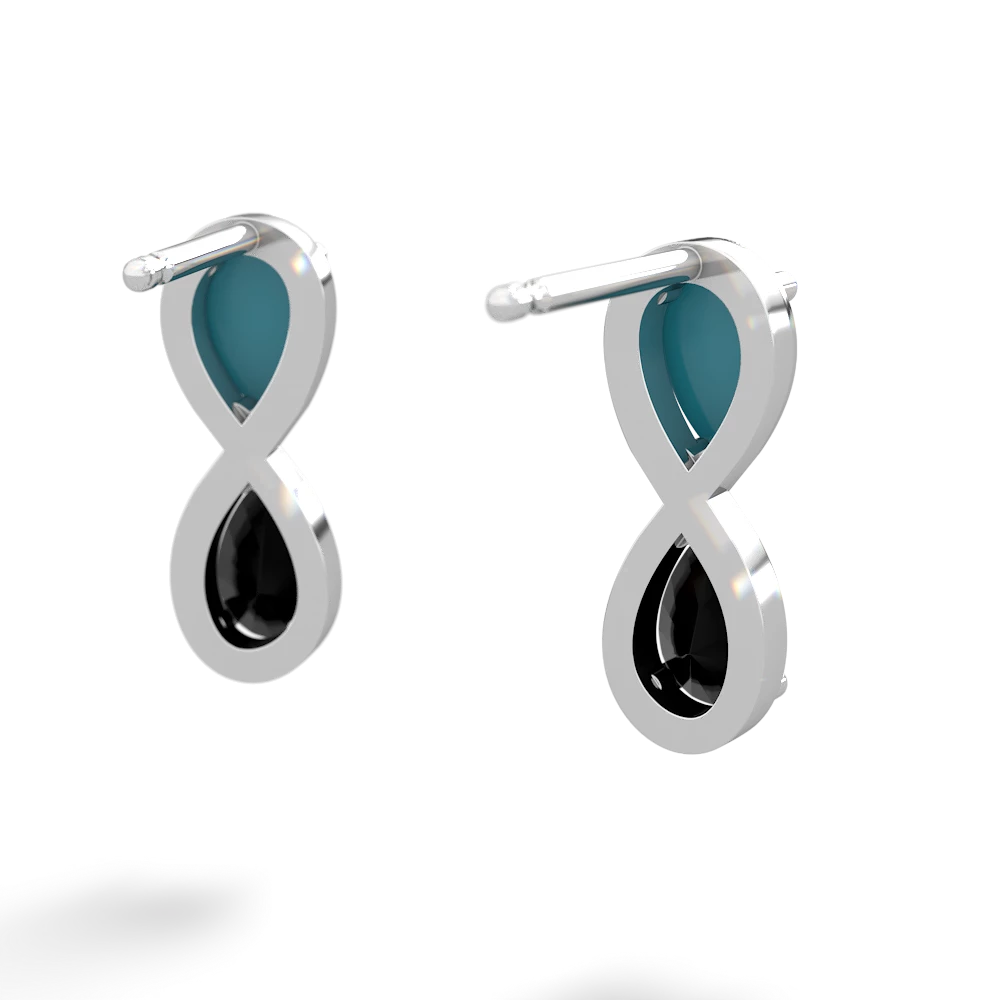 Turquoise Infinity 14K White Gold earrings E5050