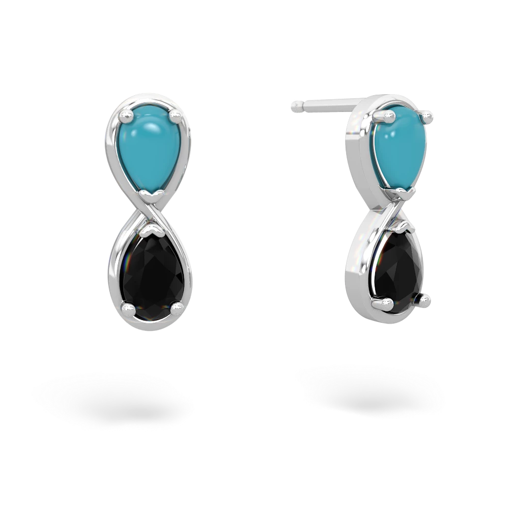 Turquoise Infinity 14K White Gold earrings E5050