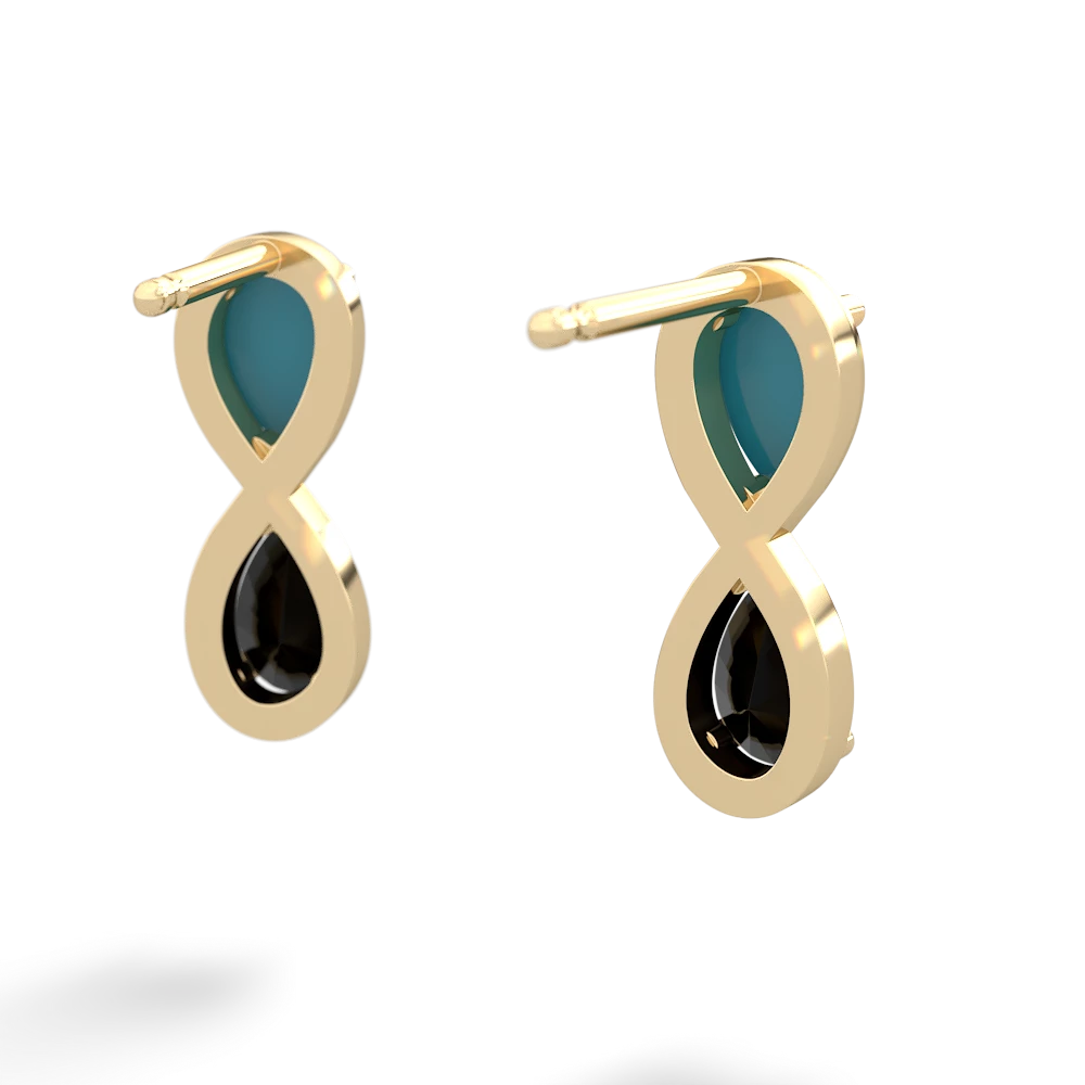 Turquoise Infinity 14K Yellow Gold earrings E5050