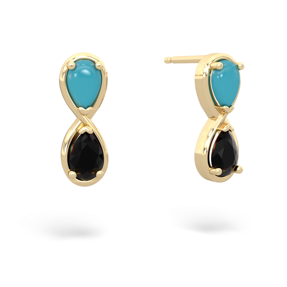 Turquoise Infinity 14K Yellow Gold earrings E5050