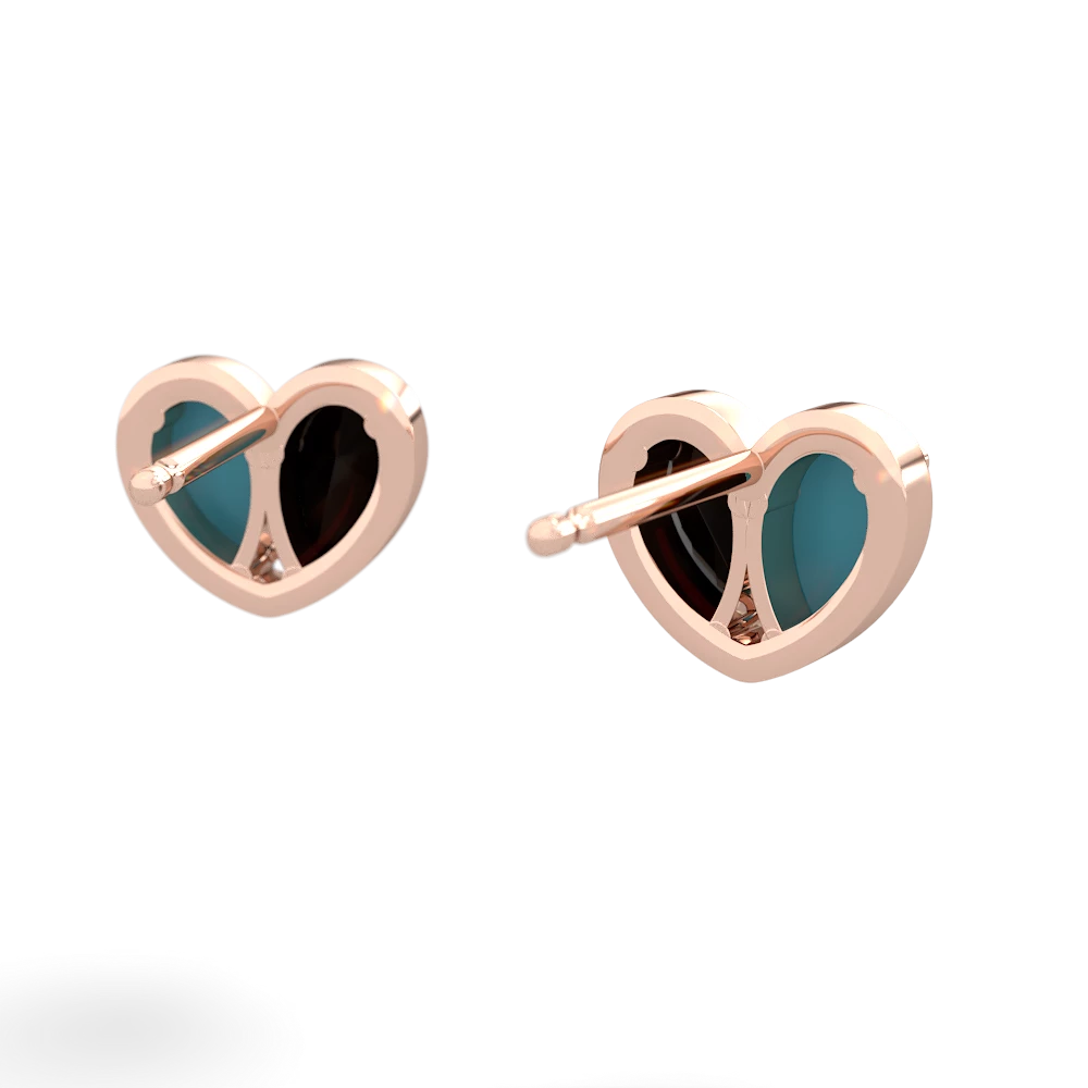 Turquoise 'Our Heart' 14K Rose Gold earrings E5072