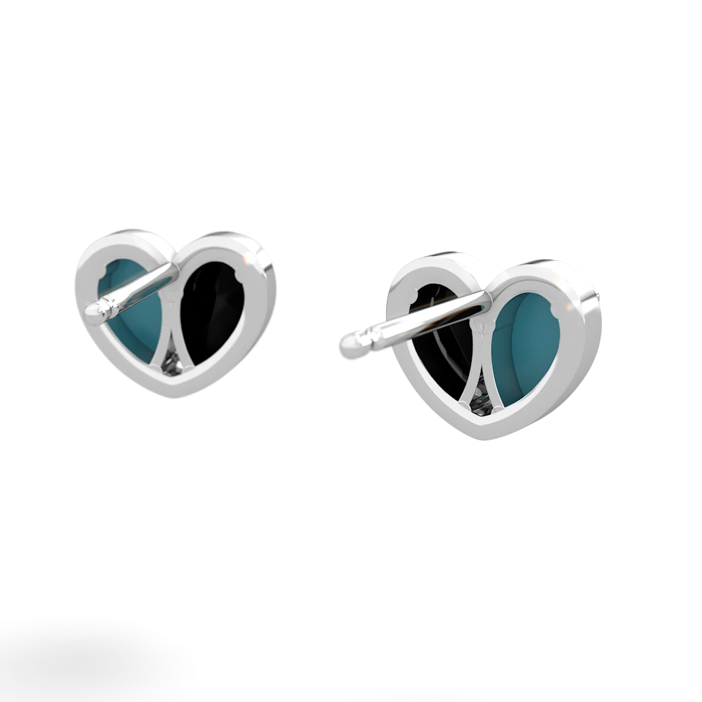 Turquoise 'Our Heart' 14K White Gold earrings E5072