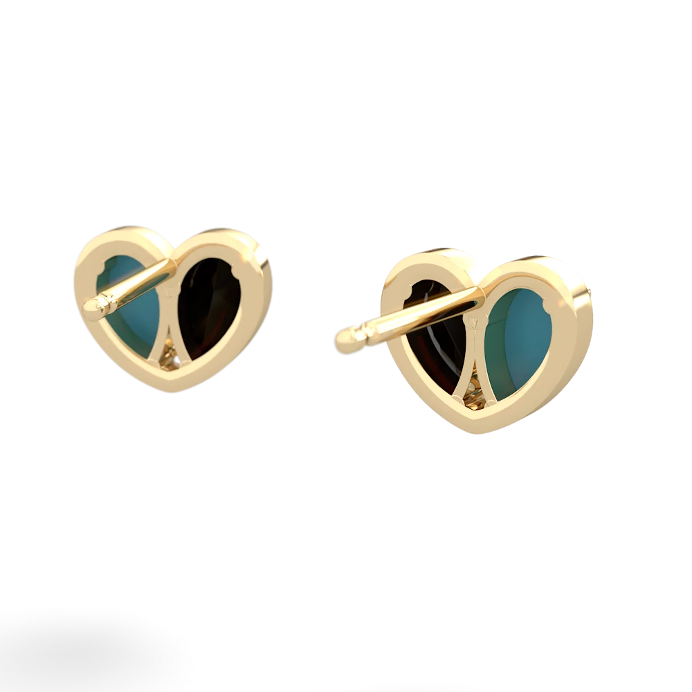 Turquoise 'Our Heart' 14K Yellow Gold earrings E5072