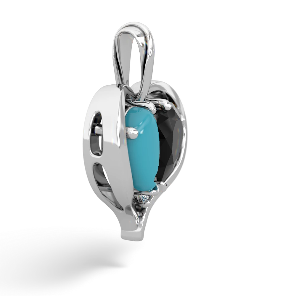 Turquoise Two Become One 14K White Gold pendant P5330