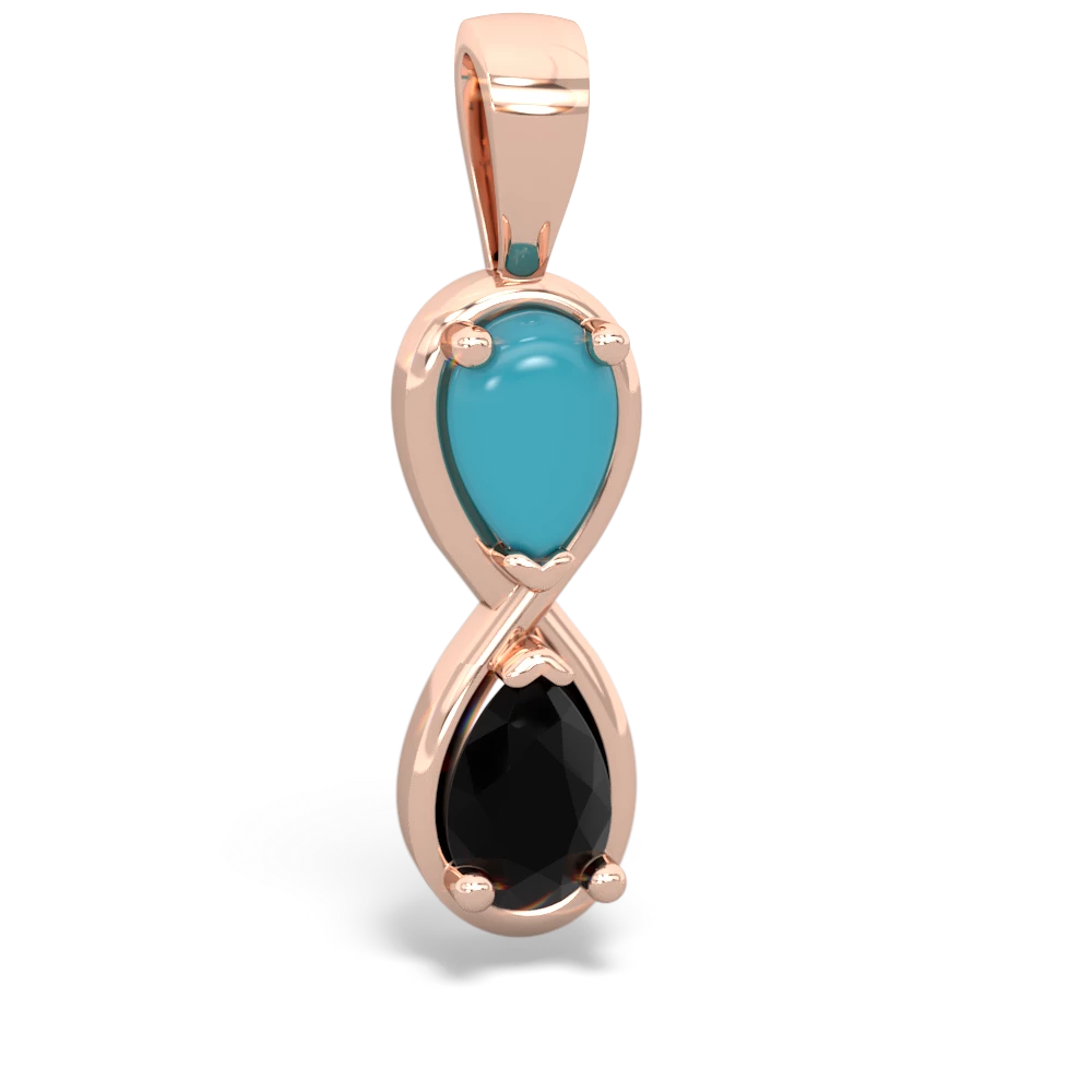 Turquoise Infinity 14K Rose Gold pendant P5050