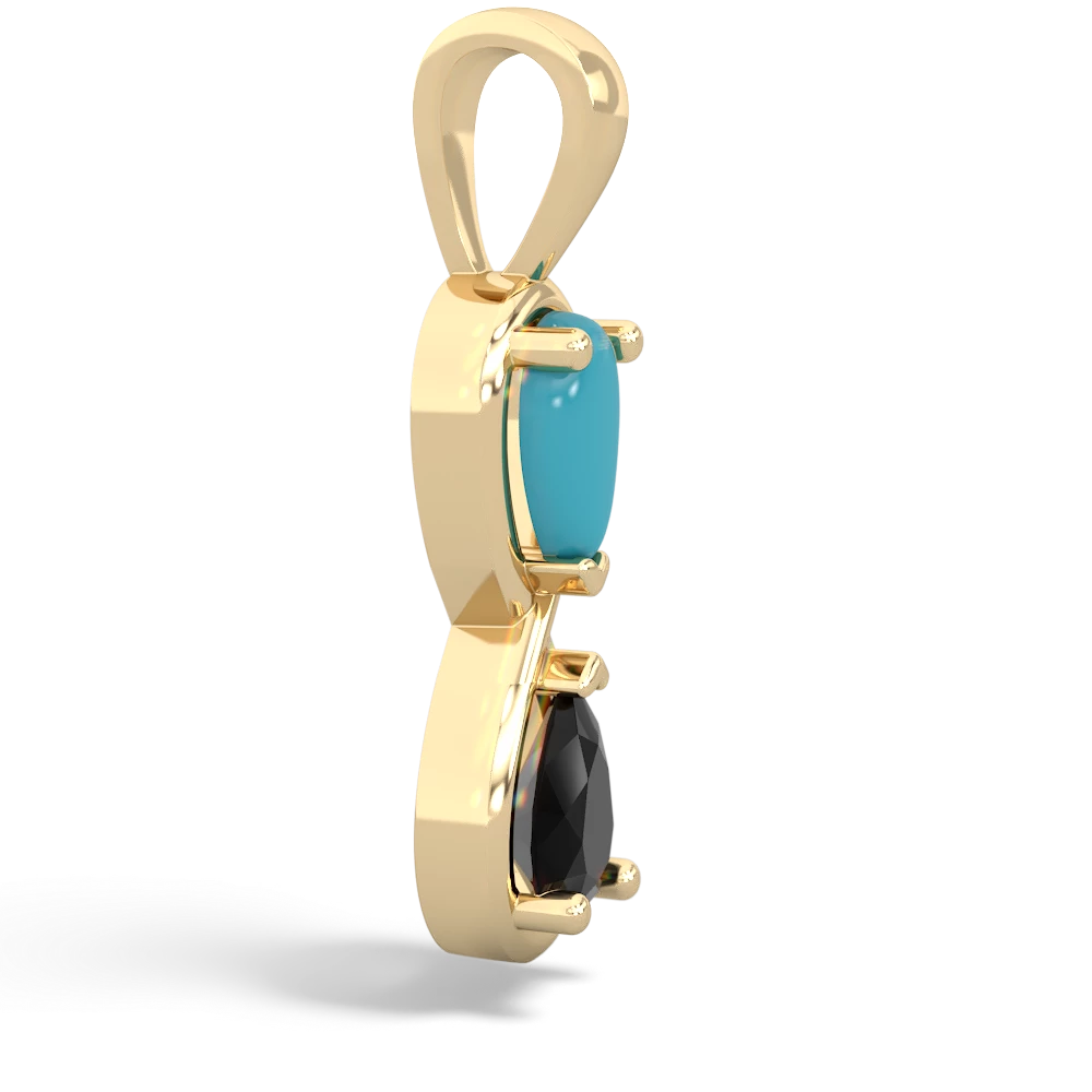 Turquoise Infinity 14K Yellow Gold pendant P5050