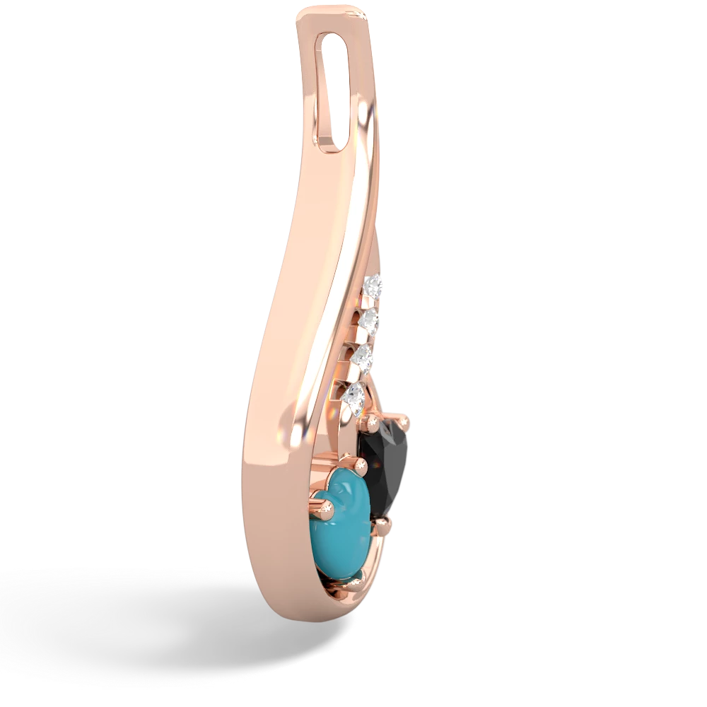 Turquoise Keepsake Curves 14K Rose Gold pendant P5450