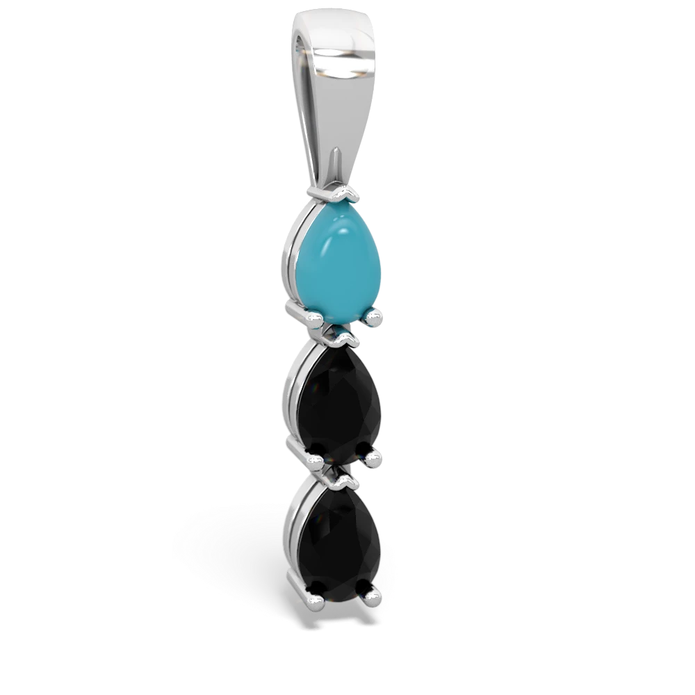 Turquoise Dew Drops 14K White Gold pendant P2251