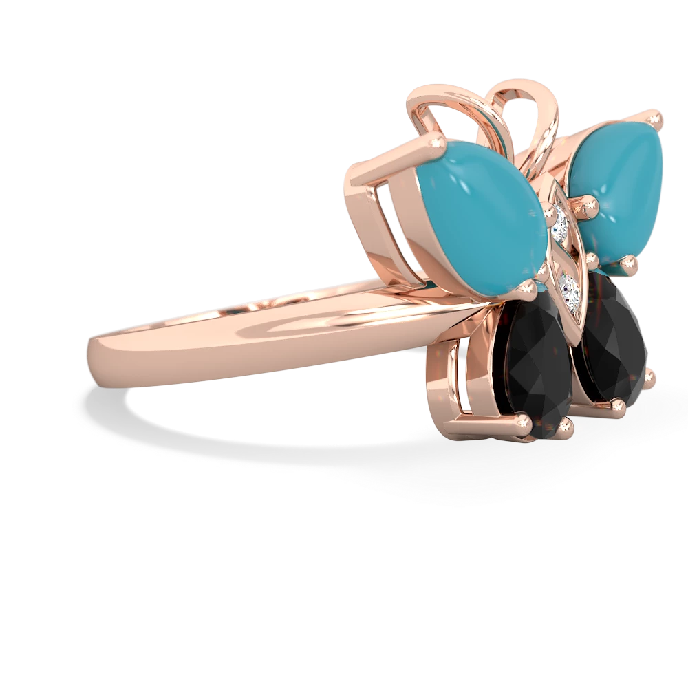 Turquoise Butterfly 14K Rose Gold ring R2215