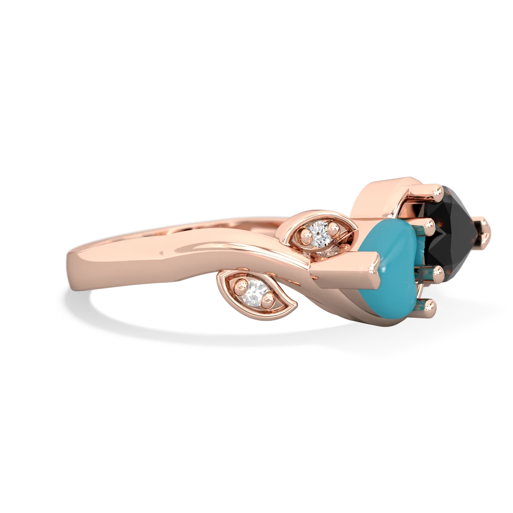 Turquoise Floral Elegance 14K Rose Gold ring R5790