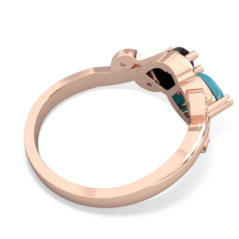 Turquoise Floral Elegance 14K Rose Gold ring R5790