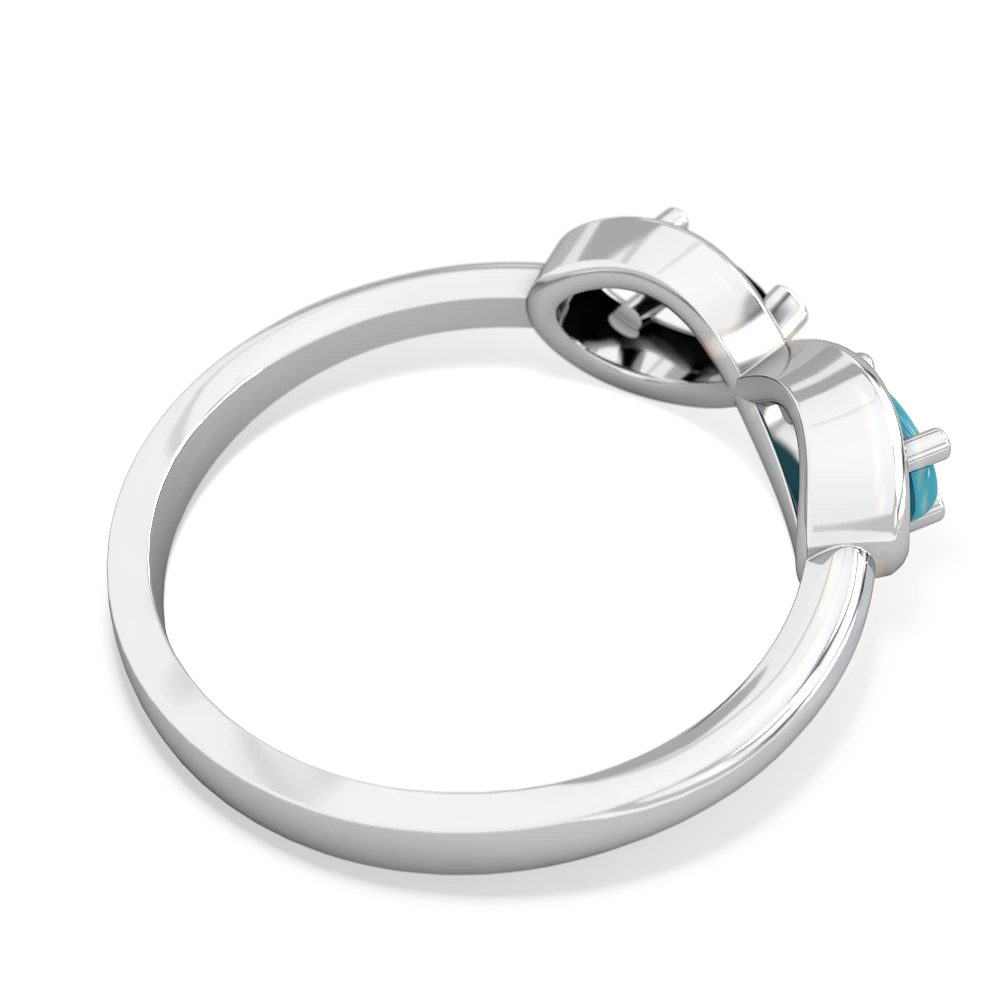 Turquoise Infinity 14K White Gold ring R5050