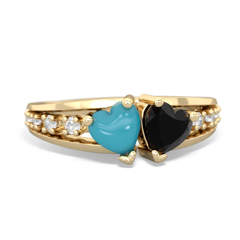 Turquoise Heart To Heart 14K Yellow Gold ring R3342