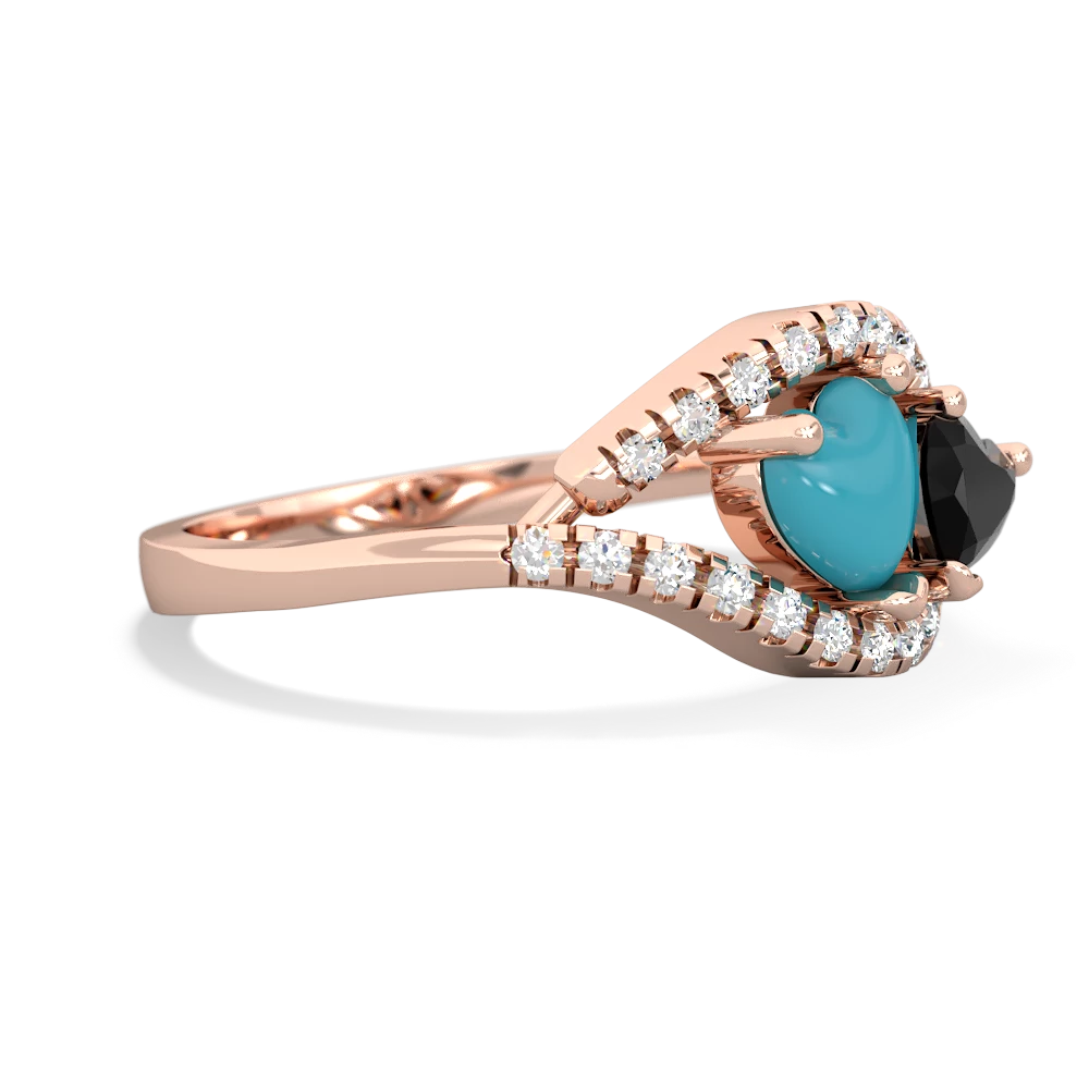 Turquoise Mother And Child 14K Rose Gold ring R3010