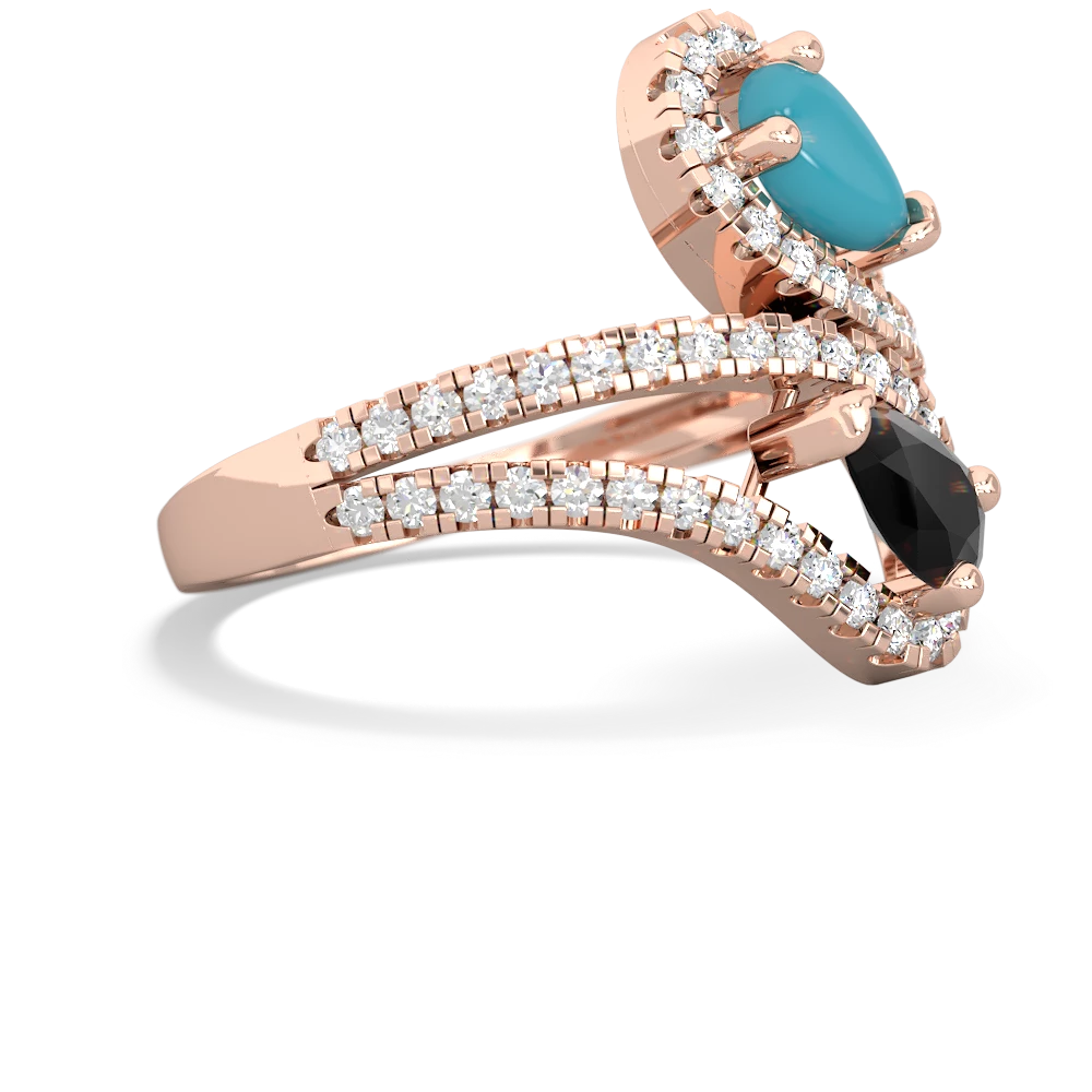 Turquoise Diamond Dazzler 14K Rose Gold ring R3000