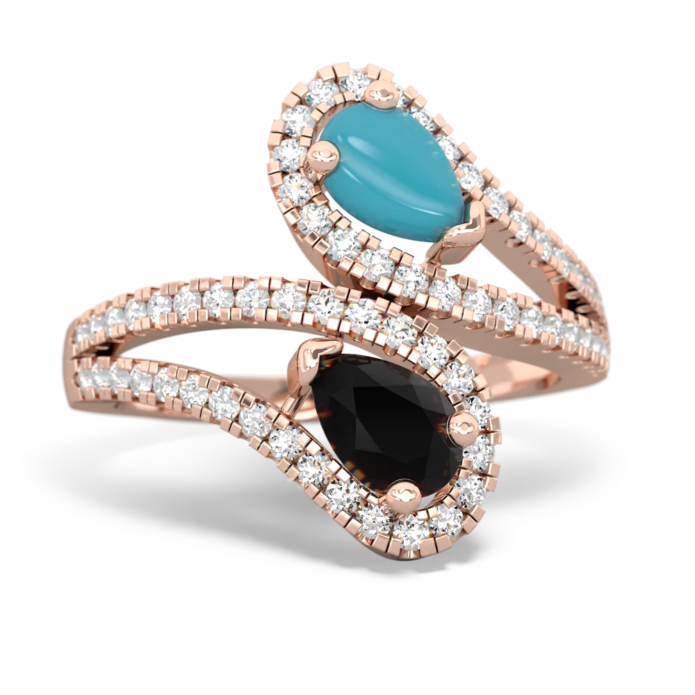 Turquoise Diamond Dazzler 14K Rose Gold ring R3000