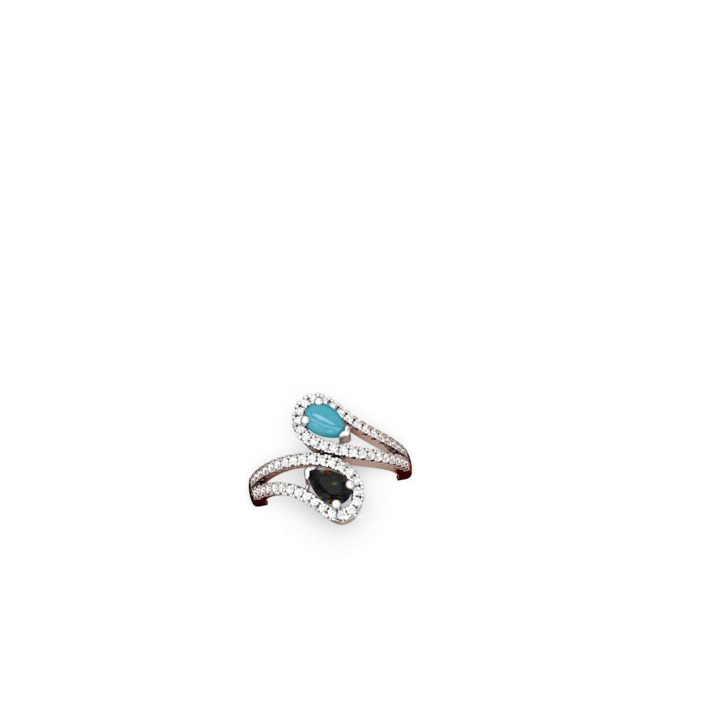 Turquoise Diamond Dazzler 14K White Gold ring R3000