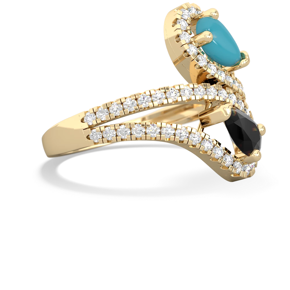 Turquoise Diamond Dazzler 14K Yellow Gold ring R3000