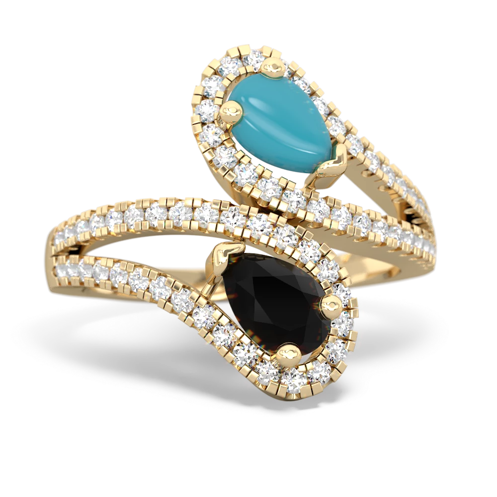 Turquoise Diamond Dazzler 14K Yellow Gold ring R3000