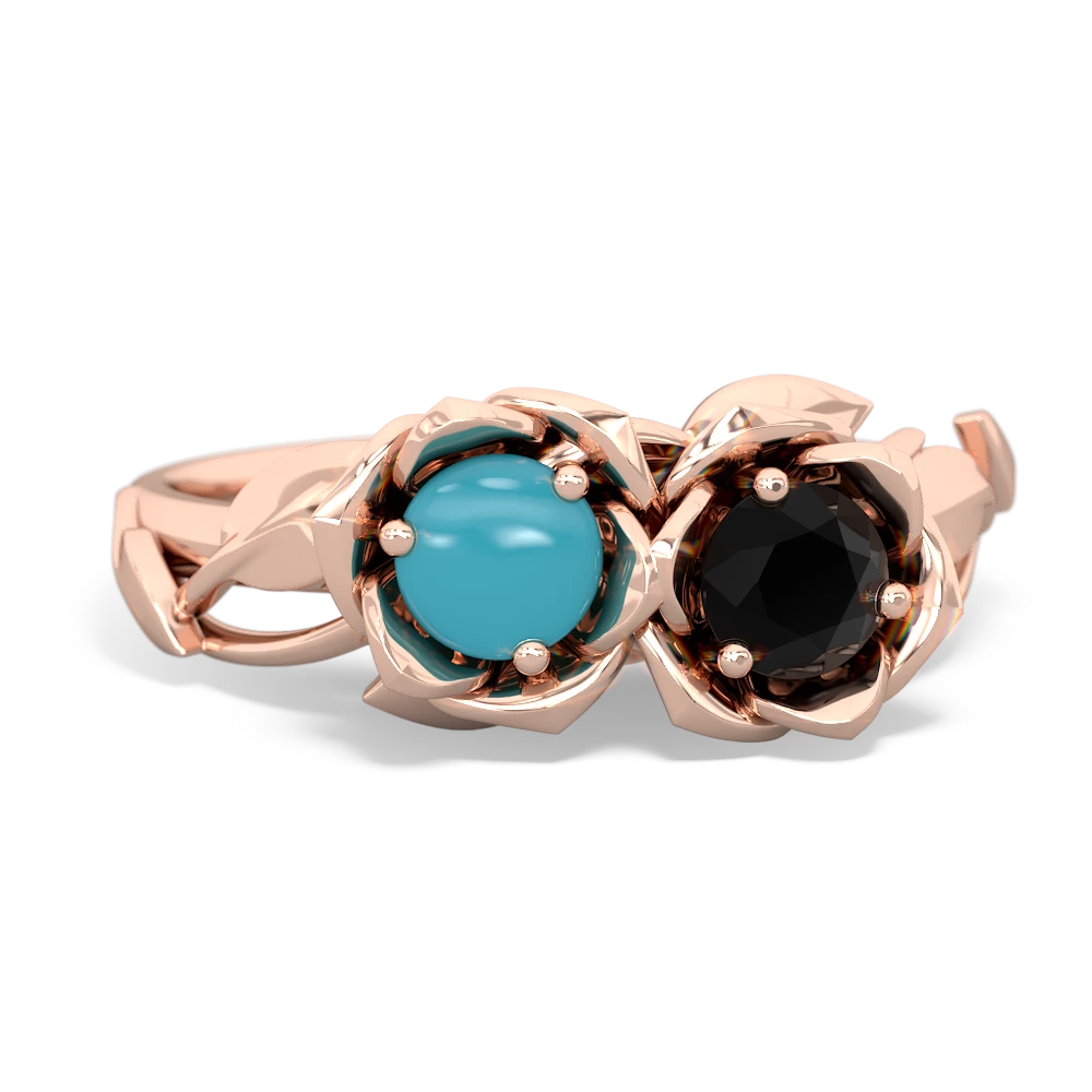 Turquoise Rose Garden 14K Rose Gold ring R5510