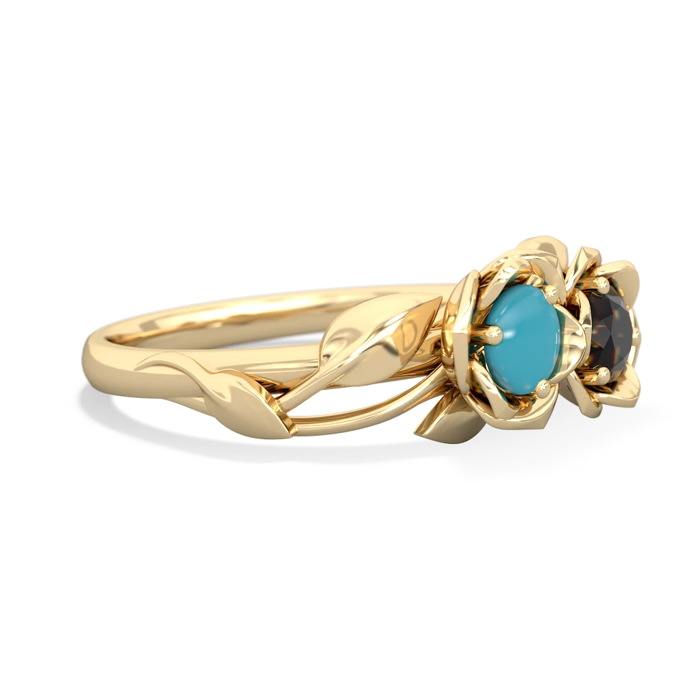 Turquoise Rose Garden 14K Yellow Gold ring R5510