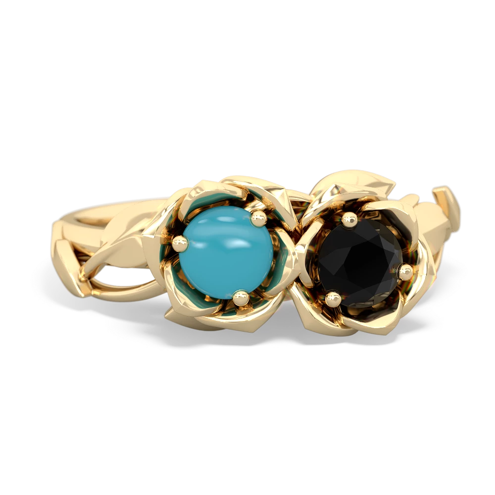 Turquoise Rose Garden 14K Yellow Gold ring R5510