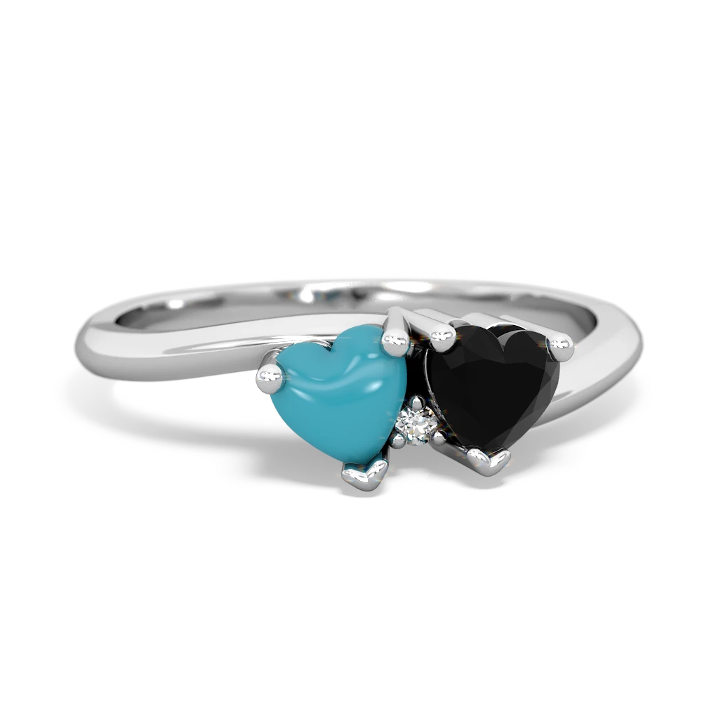 Turquoise Sweethearts 14K White Gold ring R5260