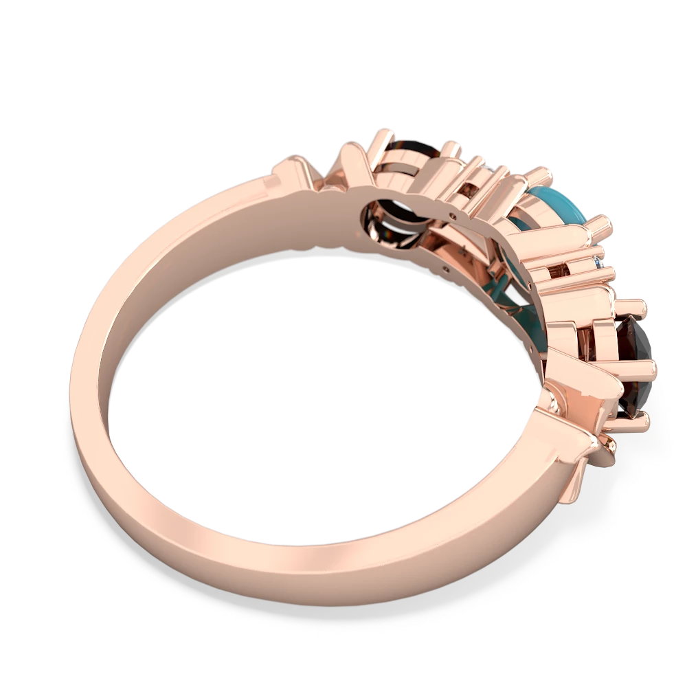 Turquoise Hugs And Kisses 14K Rose Gold ring R5016