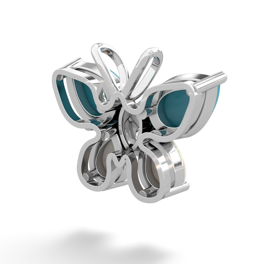 Turquoise Butterfly 14K White Gold pendant P2215