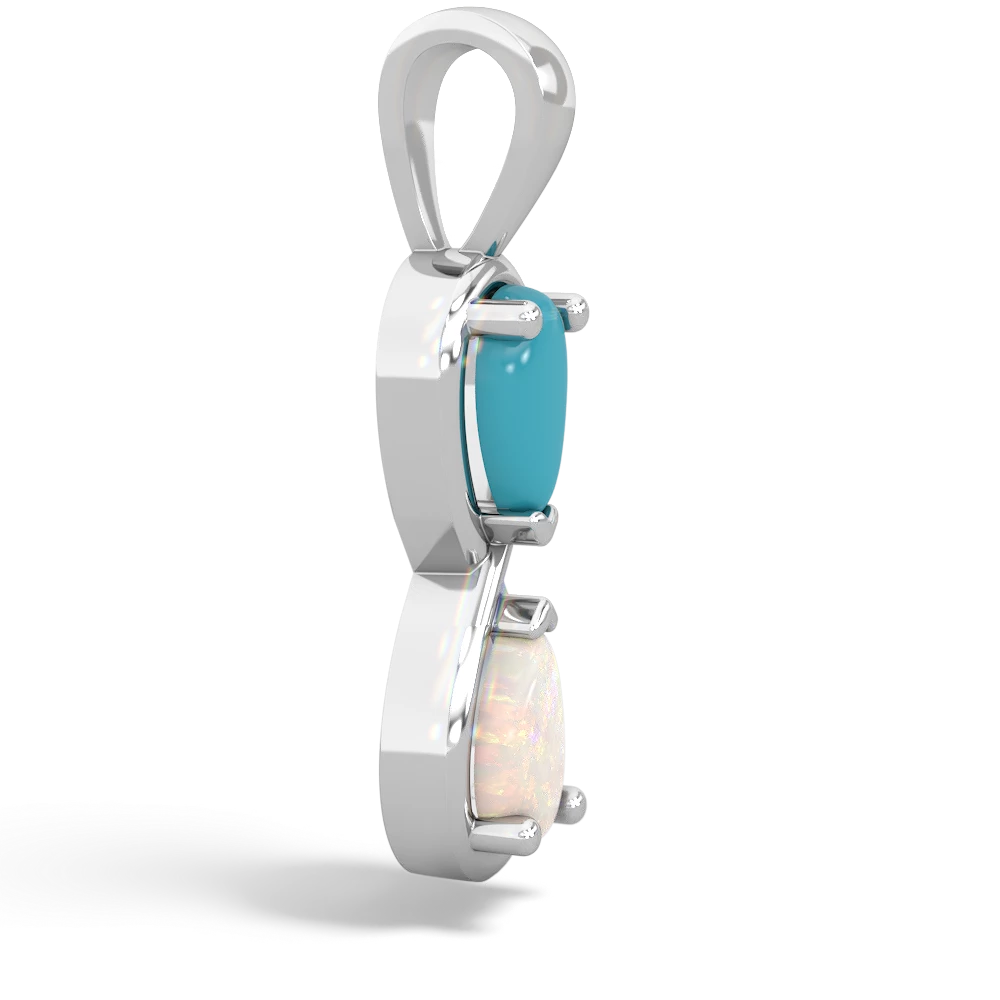 Turquoise Infinity 14K White Gold pendant P5050