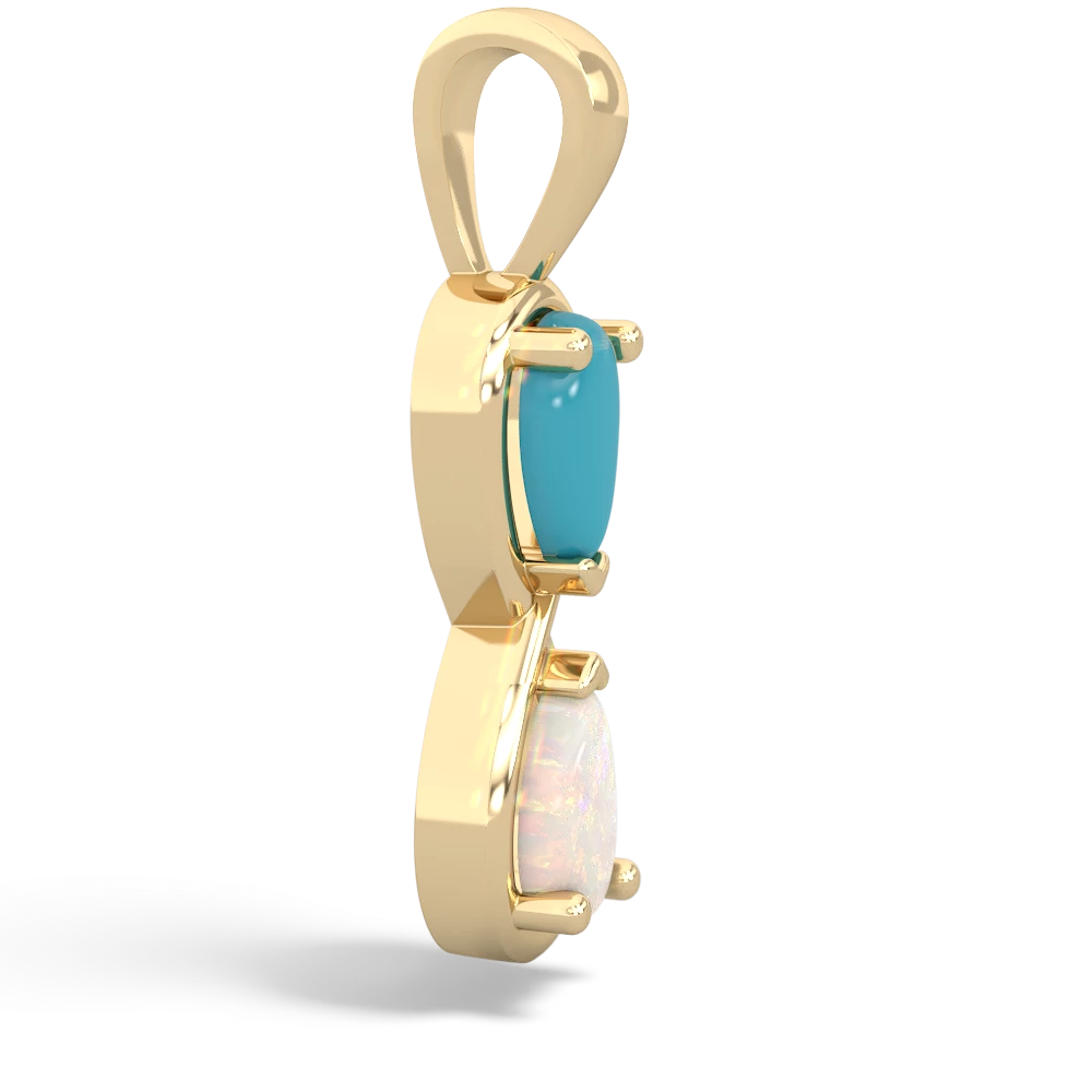 Turquoise Infinity 14K Yellow Gold pendant P5050