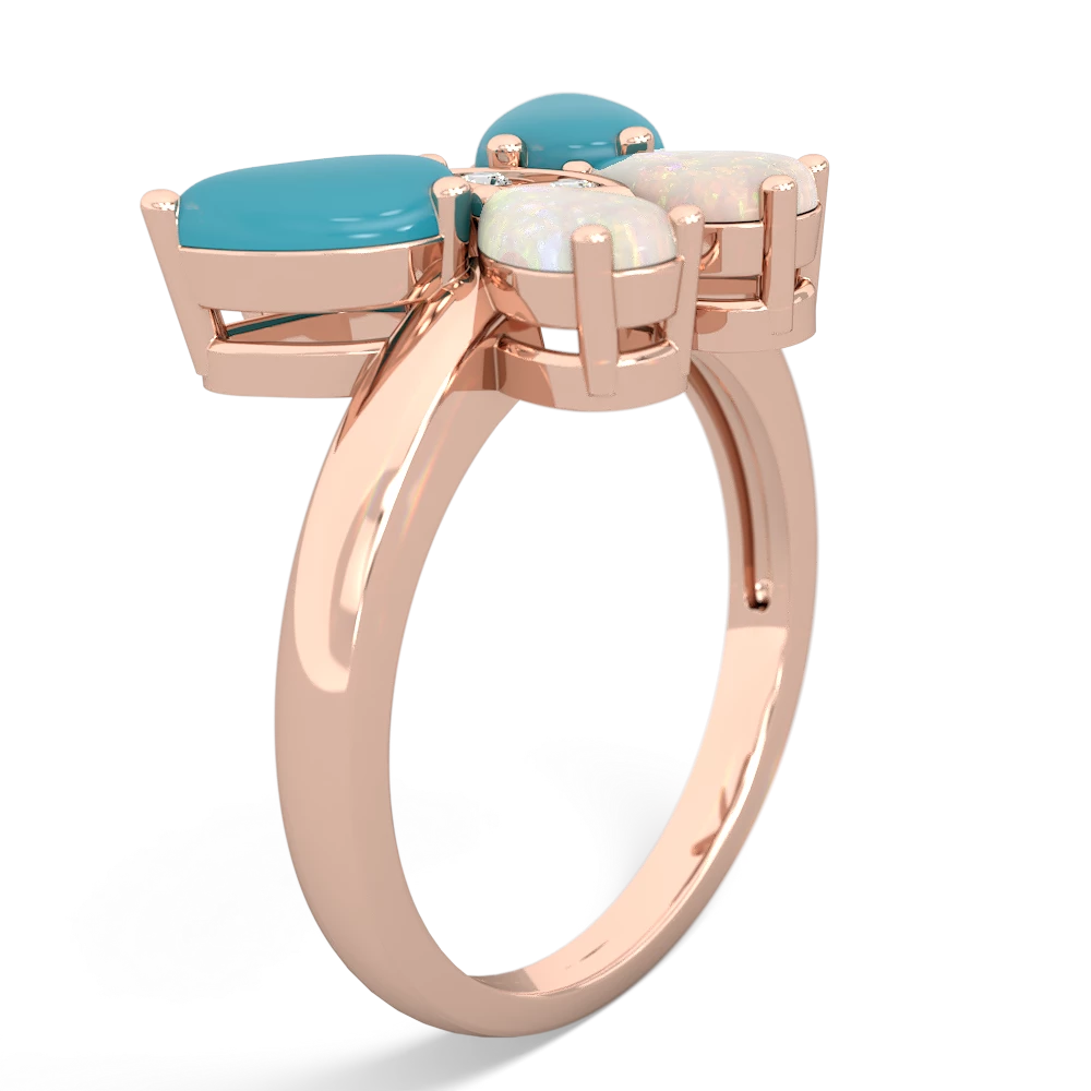 Turquoise Butterfly 14K Rose Gold ring R2215