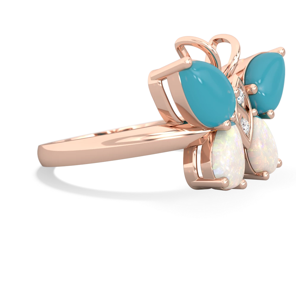 Turquoise Butterfly 14K Rose Gold ring R2215