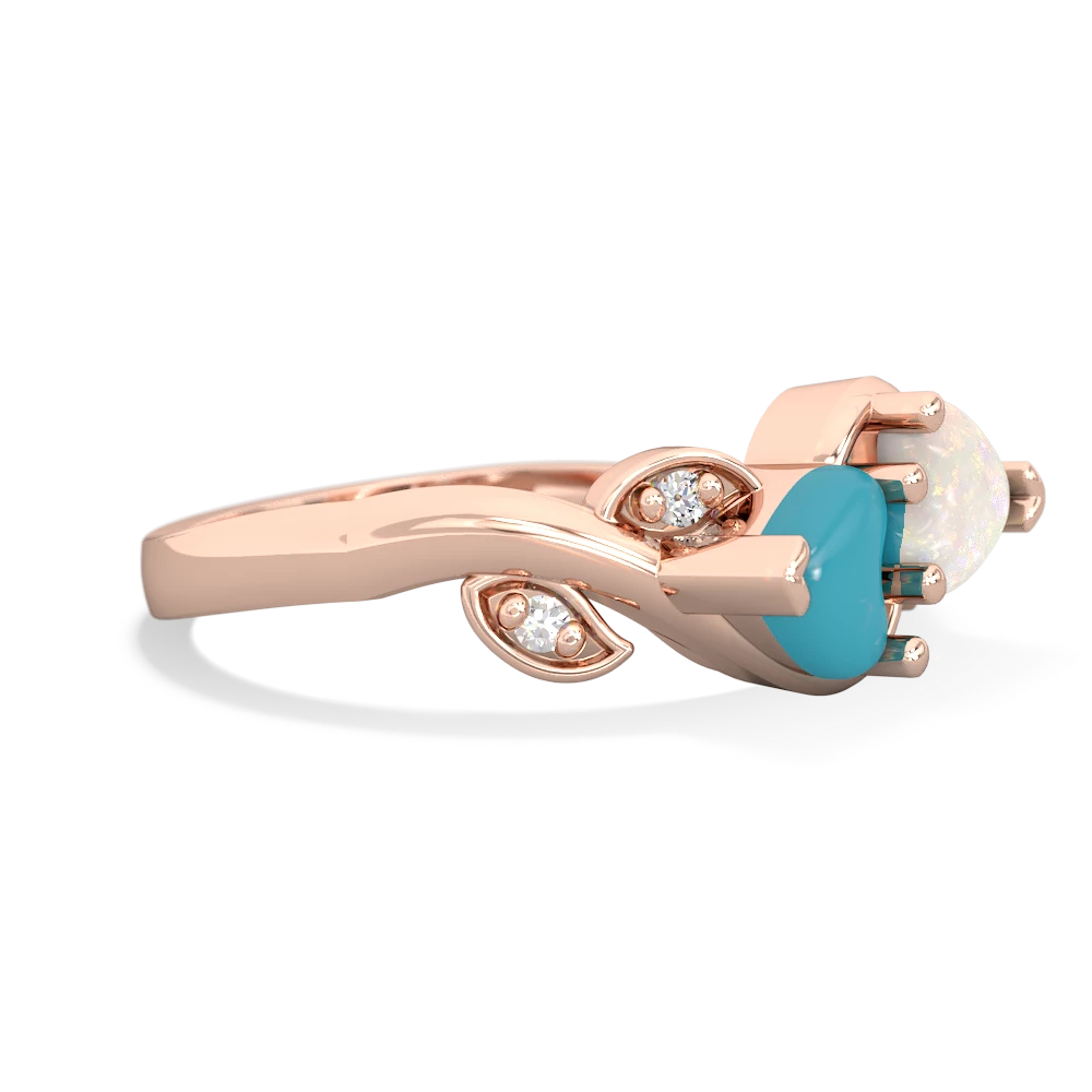 Turquoise Floral Elegance 14K Rose Gold ring R5790