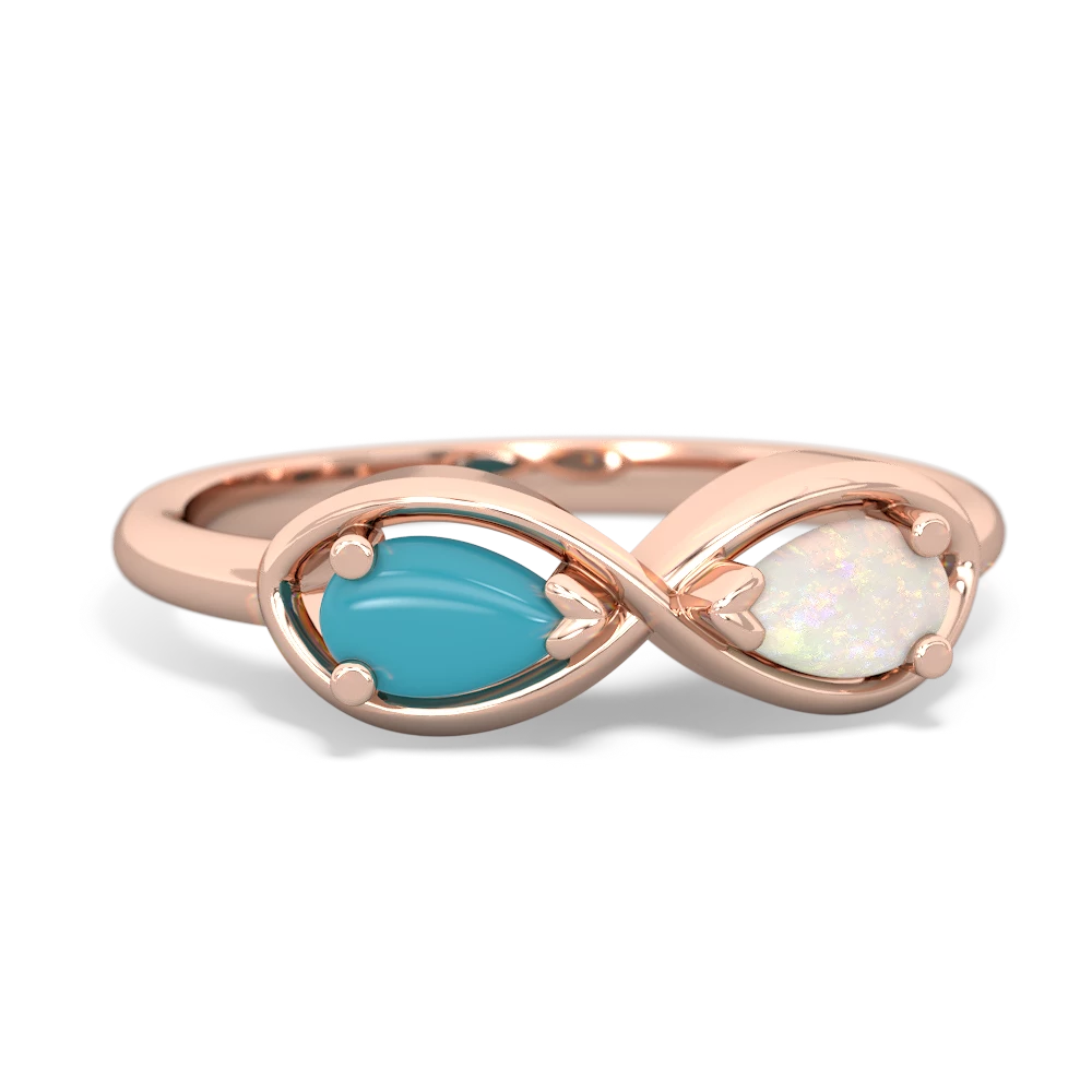 Turquoise Infinity 14K Rose Gold ring R5050