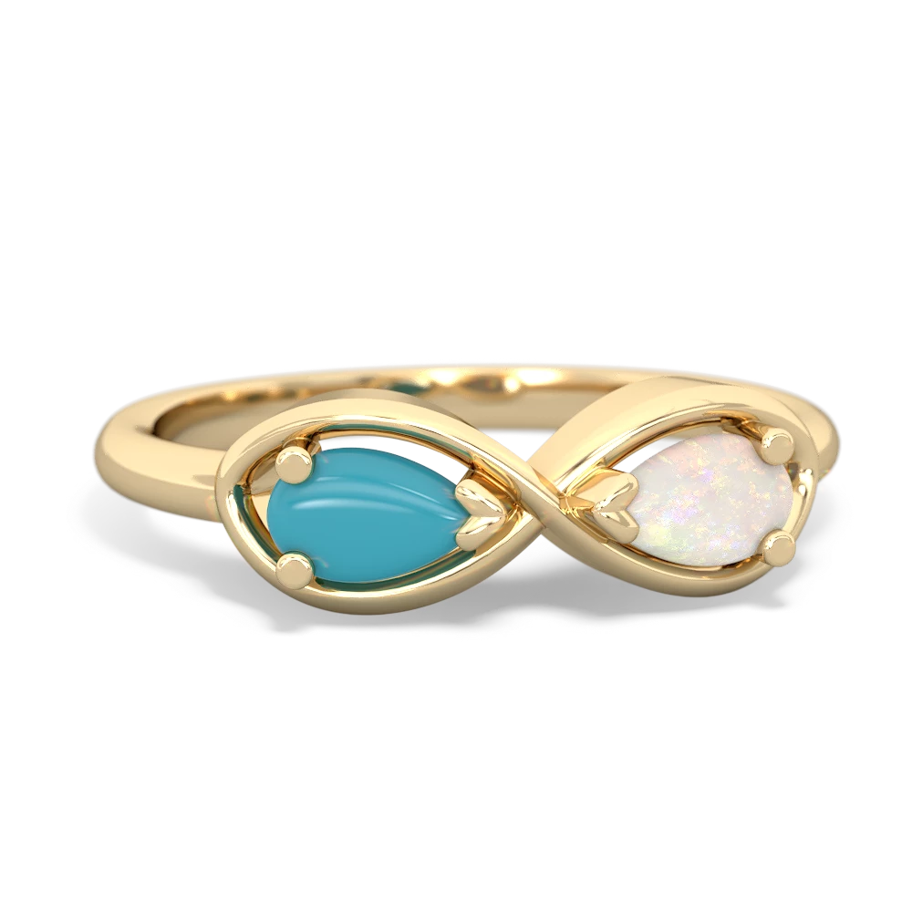 Turquoise Infinity 14K Yellow Gold ring R5050