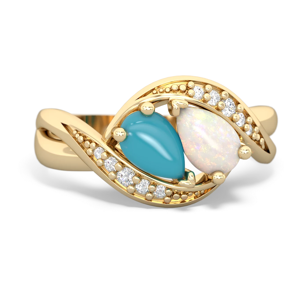 Turquoise Summer Winds 14K Yellow Gold ring R5342