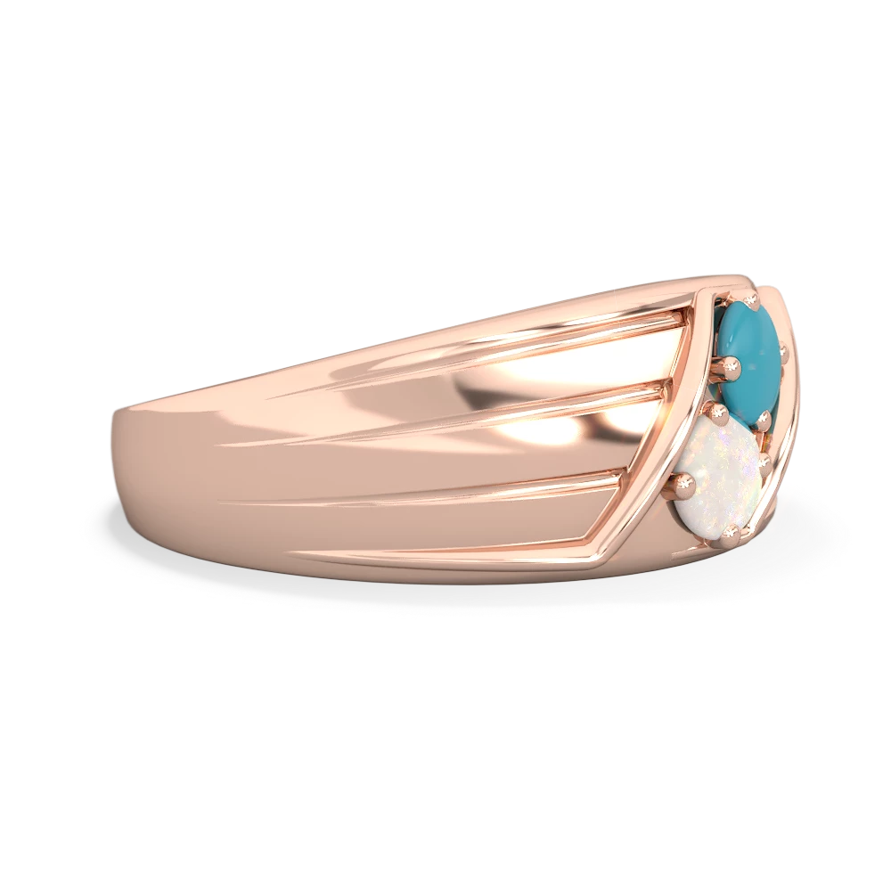 Turquoise Men's Streamline 14K Rose Gold ring R0460