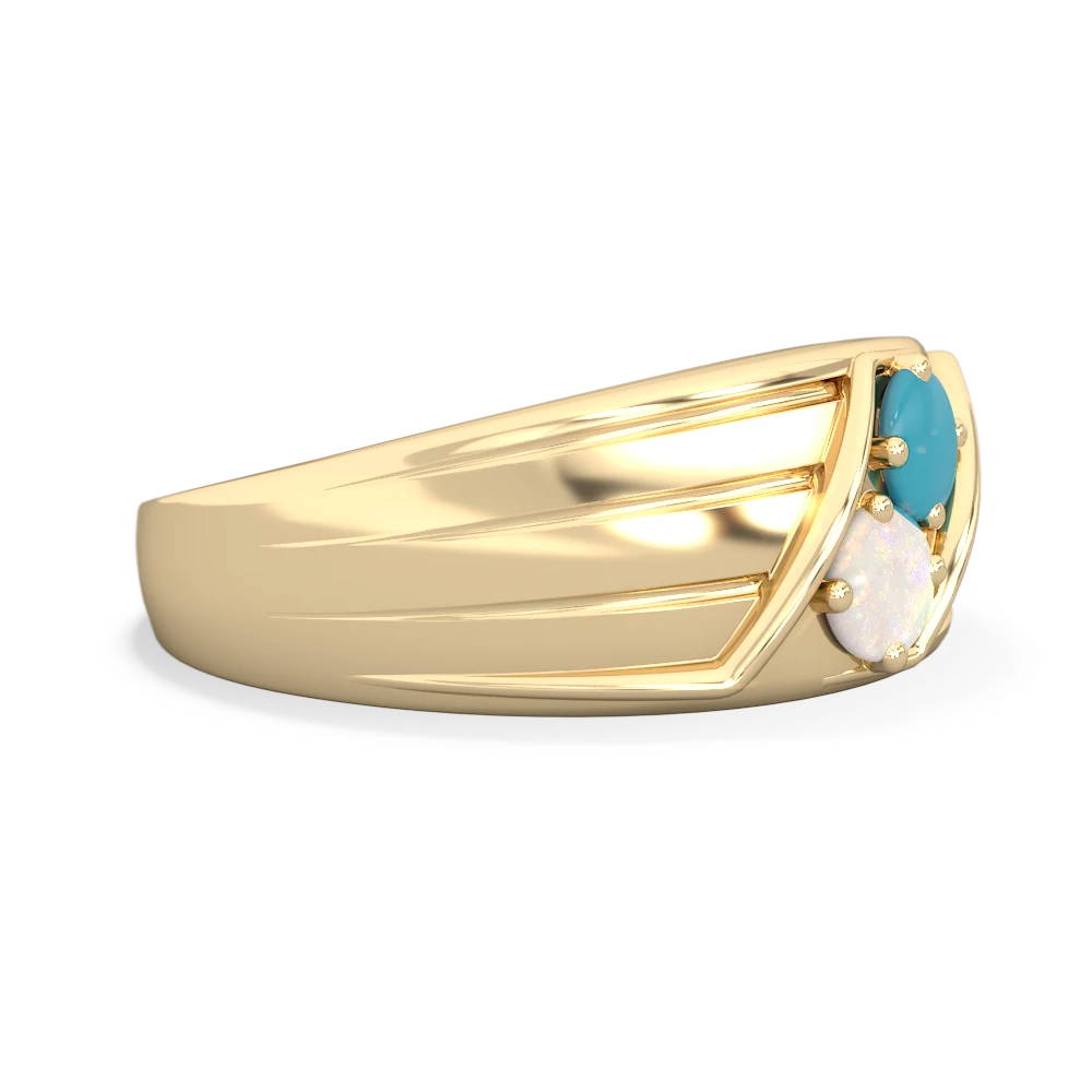 Turquoise Men's Streamline 14K Yellow Gold ring R0460