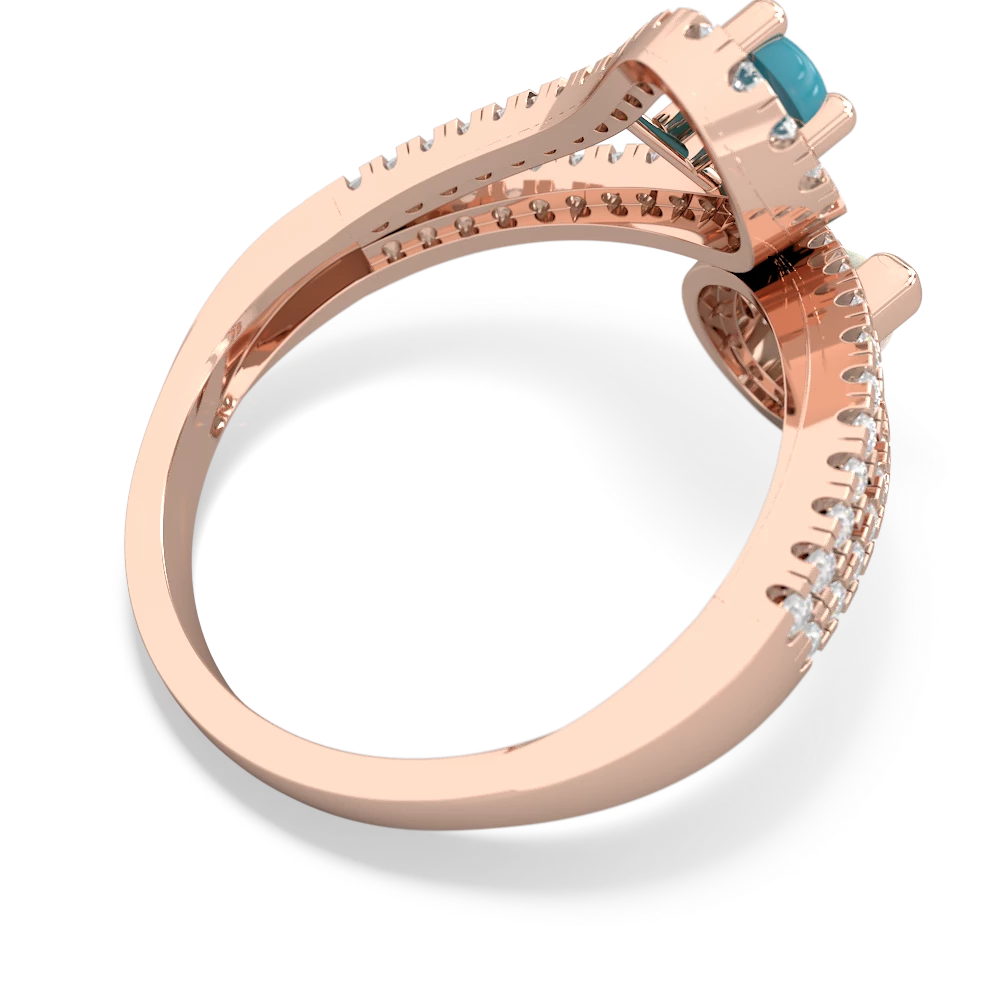 Turquoise Diamond Dazzler 14K Rose Gold ring R3000