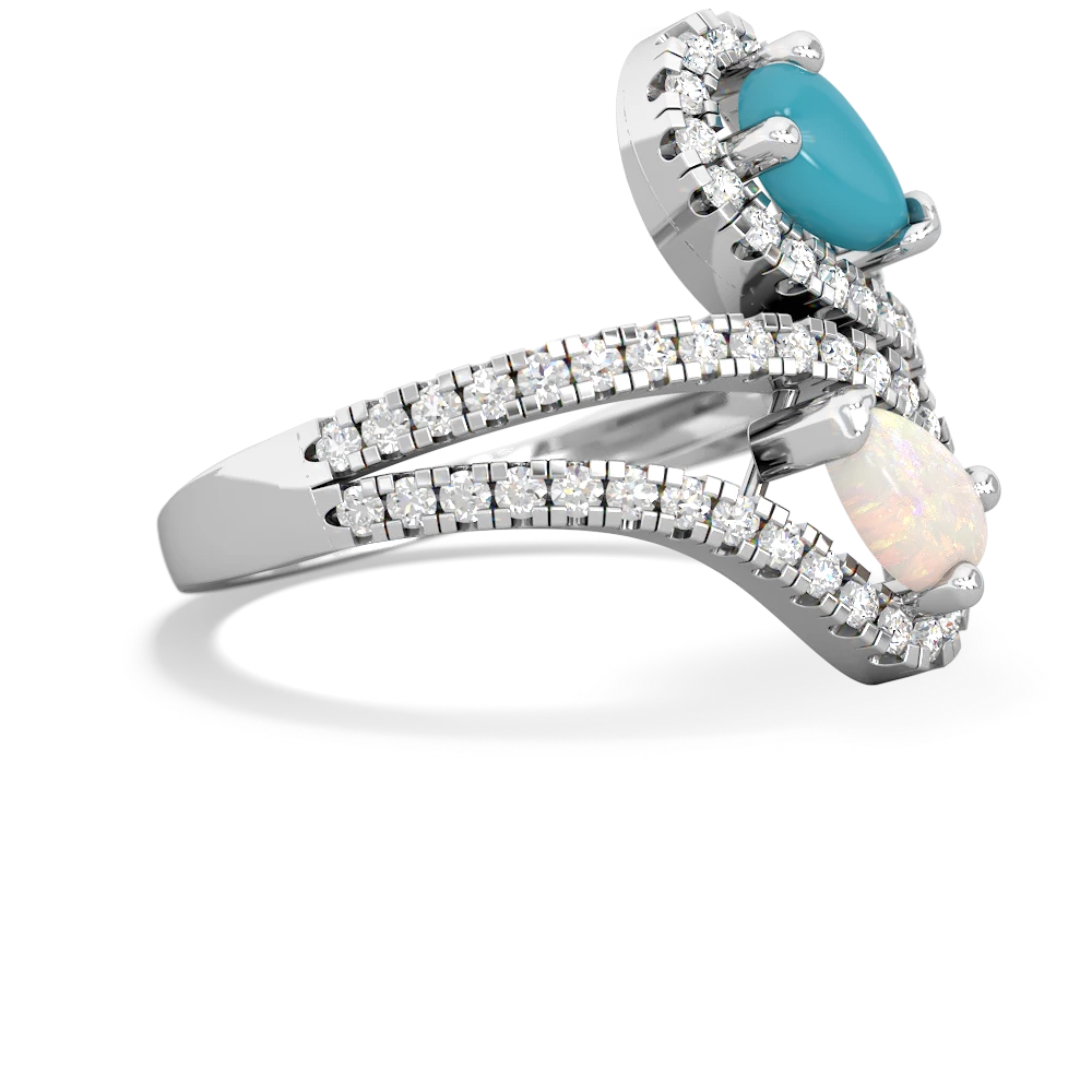 Turquoise Diamond Dazzler 14K White Gold ring R3000