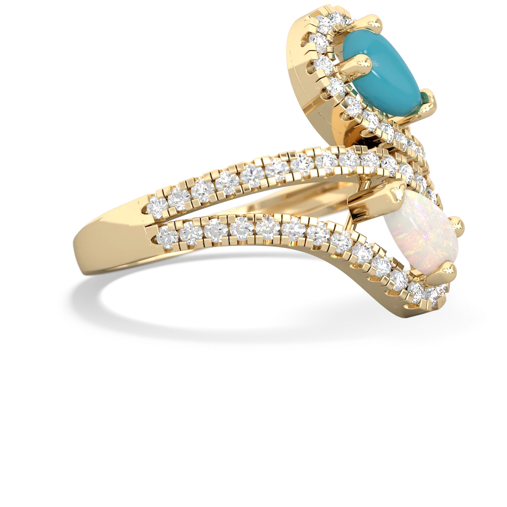 Turquoise Diamond Dazzler 14K Yellow Gold ring R3000