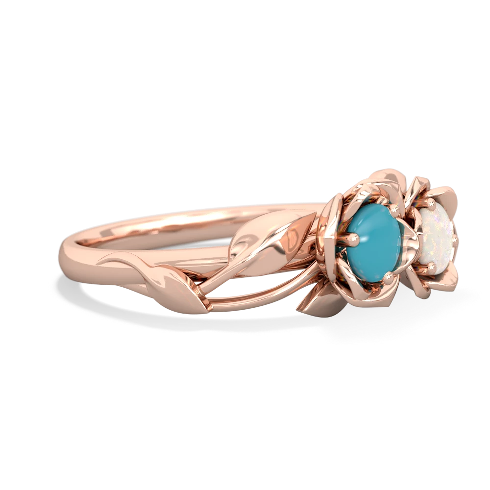 Turquoise Rose Garden 14K Rose Gold ring R5510