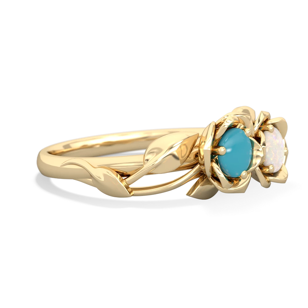 Turquoise Rose Garden 14K Yellow Gold ring R5510