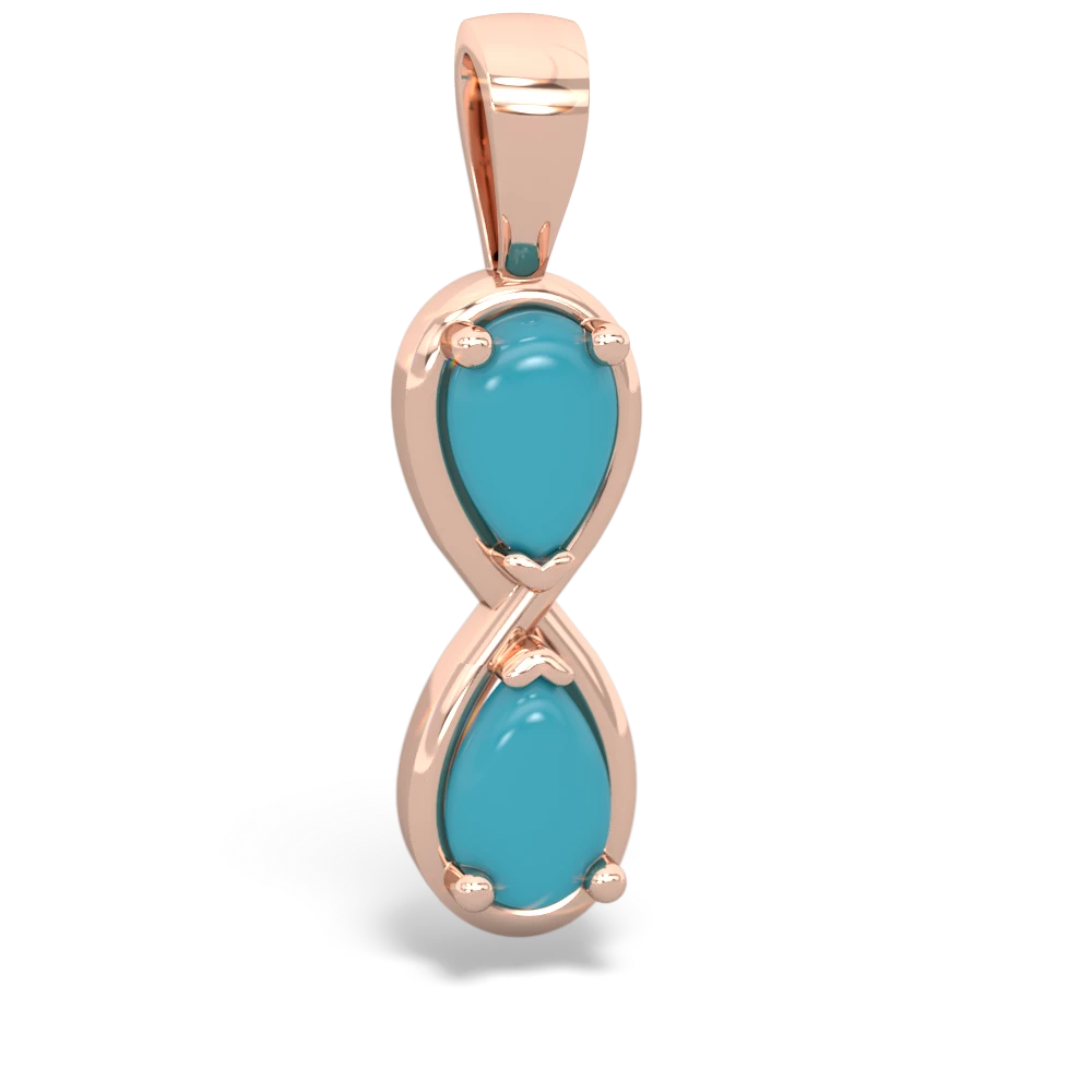 Turquoise Infinity 14K Rose Gold pendant P5050